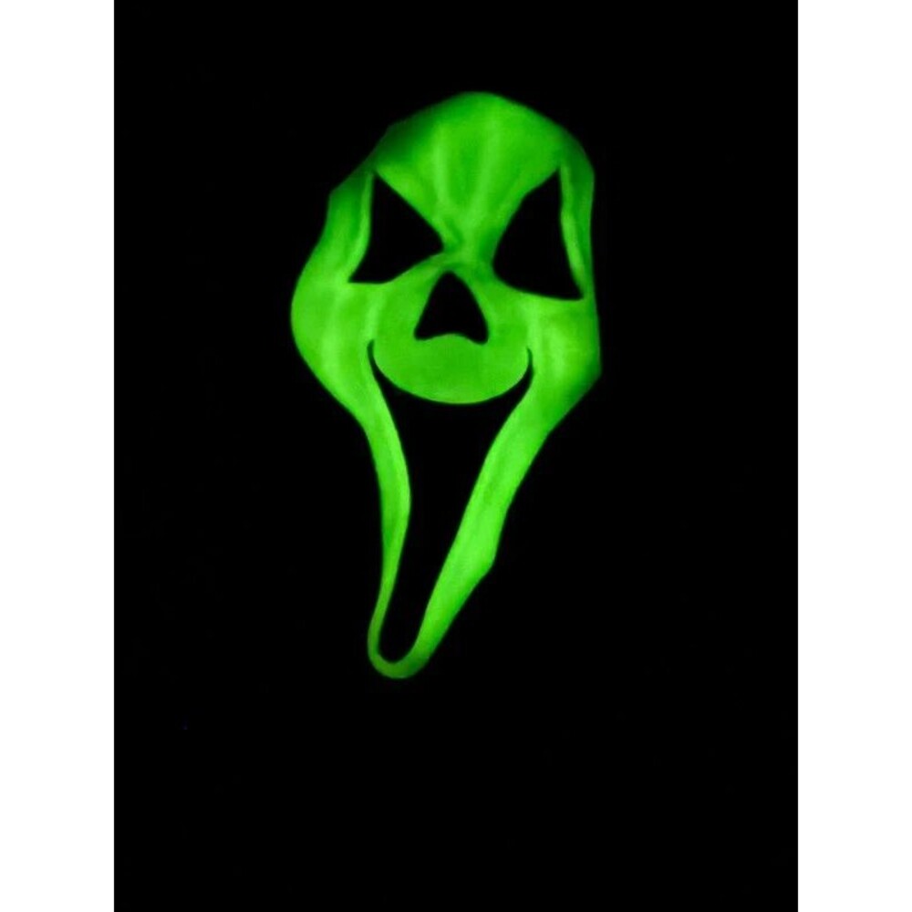 Vintage Gen2 Fun World DIV Ghostface Scream Mask Cotton 1990s Halloween Glows